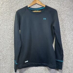 Under Armour Shirt Womens Large Black Base 4.0 Fitted Thermal Long Sleeve